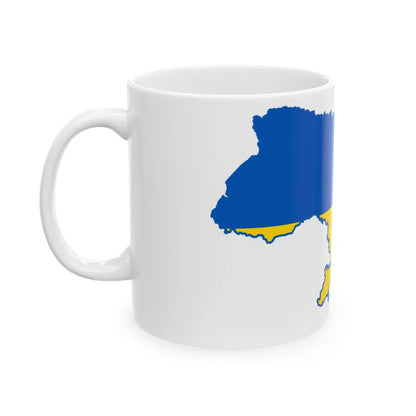 Flag map of Ukraine Belgorod (Ukraine) White Coffee Mug - Go Mug Yourself