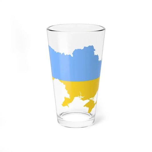 Flag map of Ukraine fair blue (Ukraine) Pint Glass 16oz 16oz - Go Mug Yourself