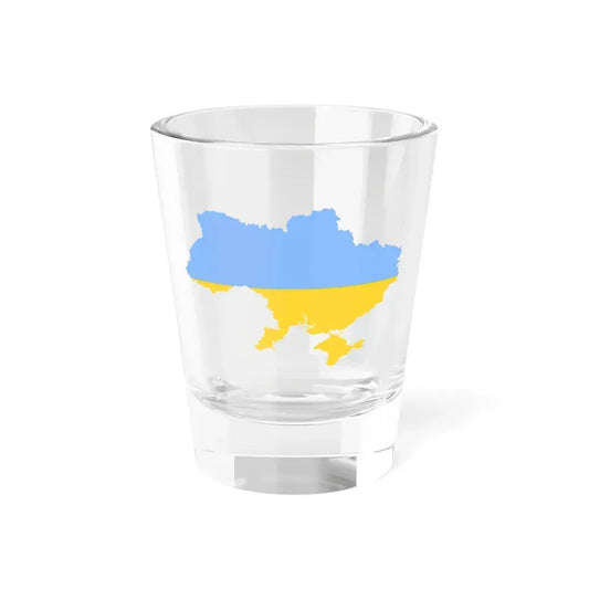 Flag map of Ukraine fair blue (Ukraine) Shot Glass 1.5oz 1.5oz - Go Mug Yourself