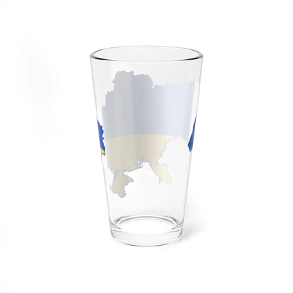 Flag map of Ukraine (Ukraine) Pint Glass 16oz - Go Mug Yourself