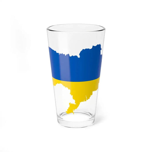 Flag map of Ukraine with Russian-occupied territories omitted (Ukraine) Pint Glass 16oz 16oz - Go Mug Yourself