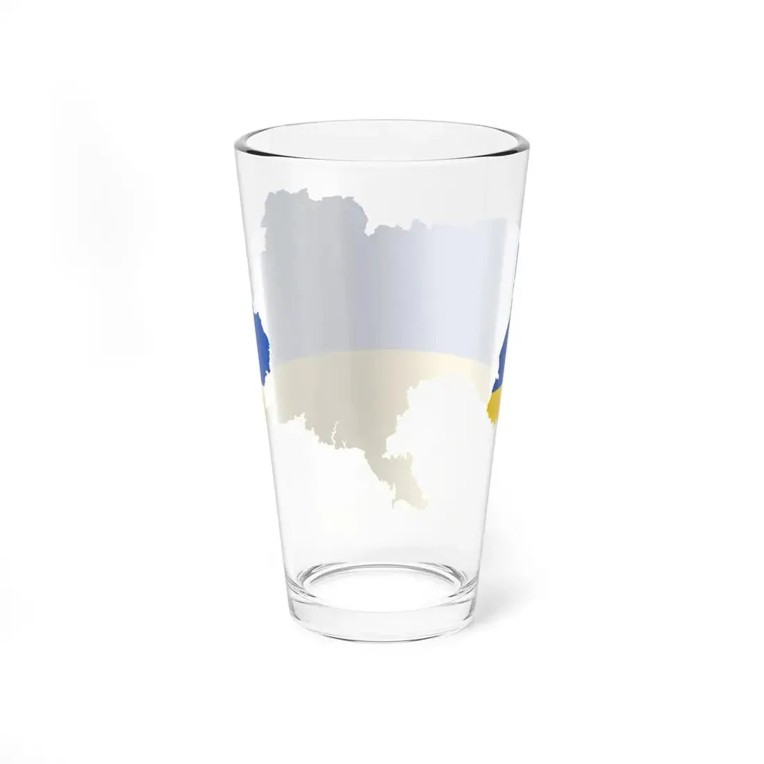 Flag map of Ukraine with Russian-occupied territories omitted (Ukraine) Pint Glass 16oz - Go Mug Yourself