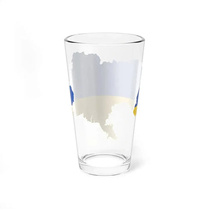 Flag map of Ukraine with Russian-occupied territories omitted (Ukraine) Pint Glass 16oz - Go Mug Yourself