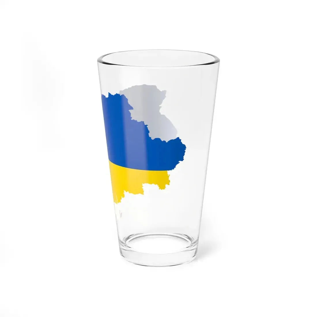 Flag map of Ukraine with Russian-occupied territories omitted (Ukraine) Pint Glass 16oz - Go Mug Yourself