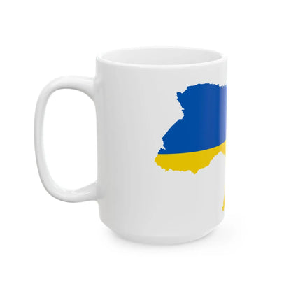 Flag map of Ukraine with Russian-occupied territories omitted (Ukraine) White Coffee Mug - Go Mug Yourself