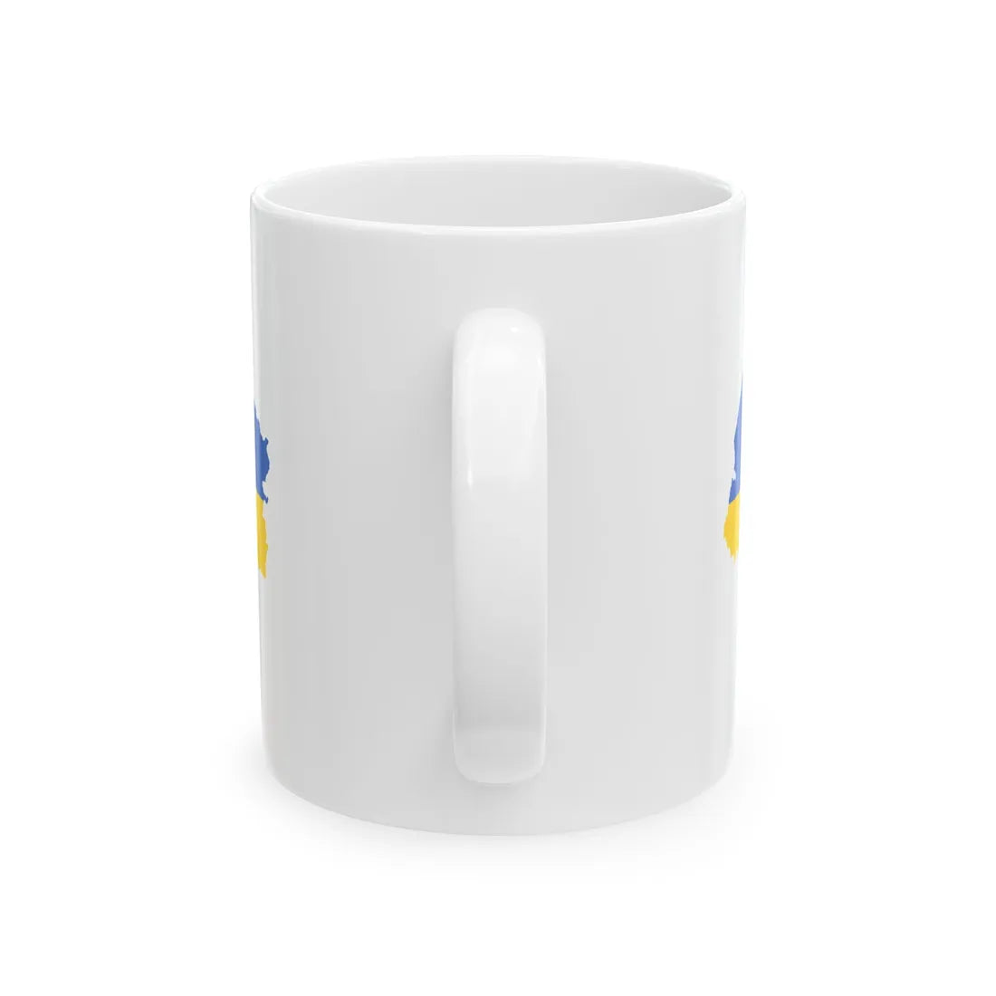 Flag map of Ukraine without Crimea 2014-2022 (Ukraine) White Coffee Mug - Go Mug Yourself