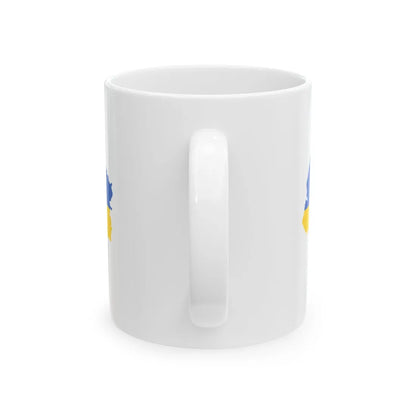 Flag map of Ukraine without Crimea 2014-2022 (Ukraine) White Coffee Mug - Go Mug Yourself