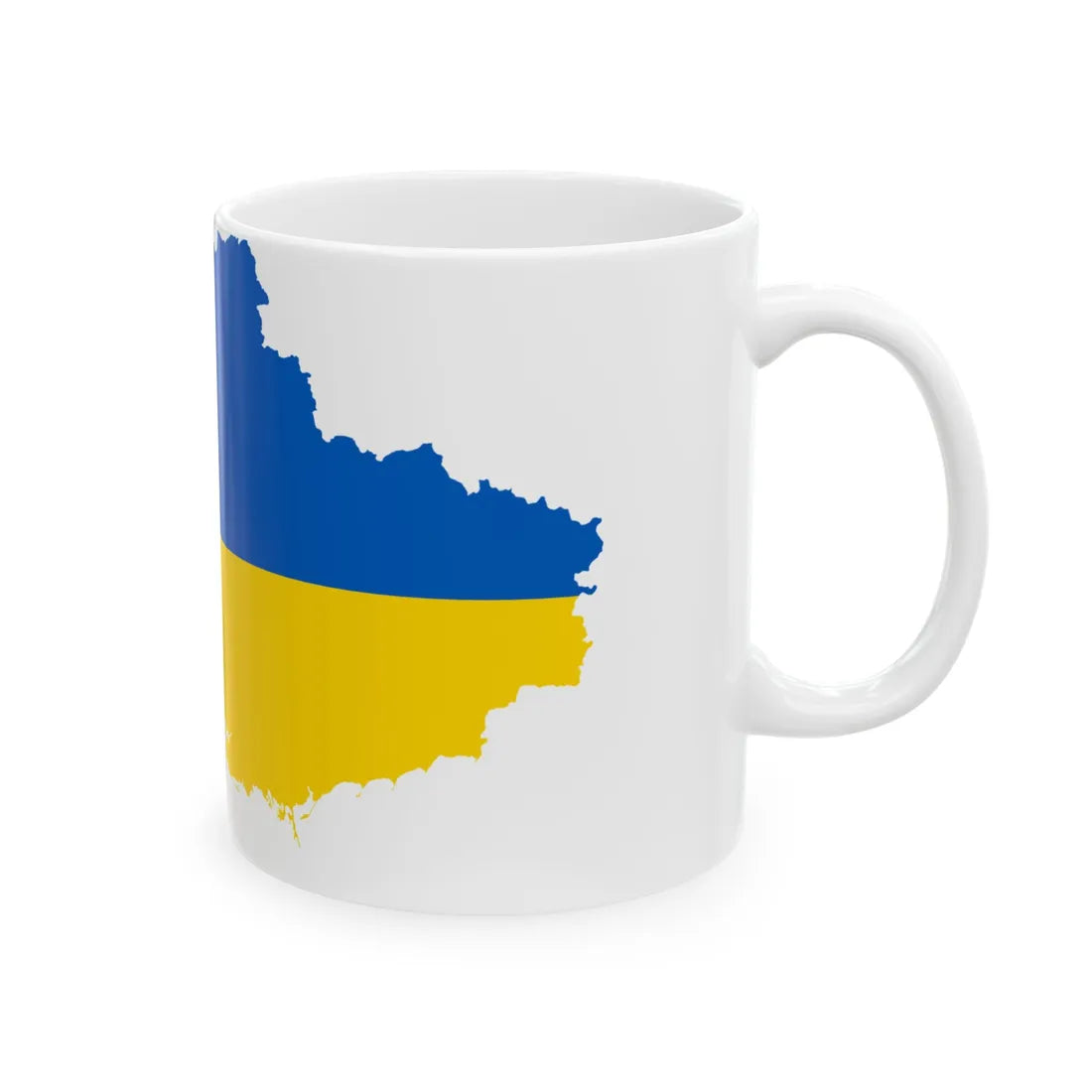 Flag map of Ukraine without Crimea 2014-2022 (Ukraine) White Coffee Mug - Go Mug Yourself