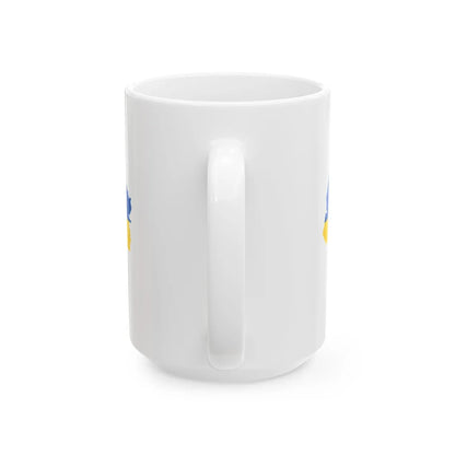 Flag map of Ukraine without Crimea 2014-2022 (Ukraine) White Coffee Mug - Go Mug Yourself