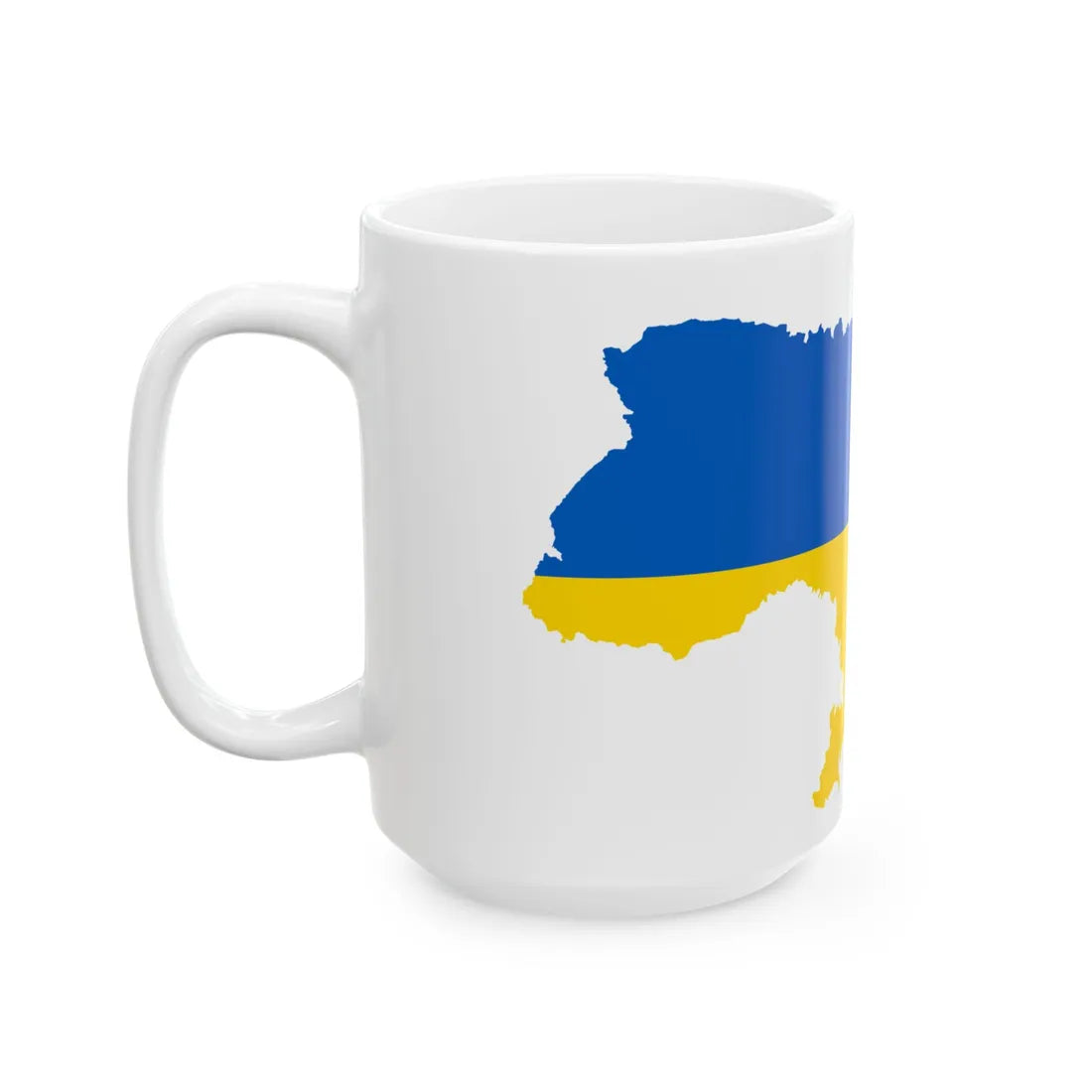 Flag map of Ukraine without Crimea 2014-2022 (Ukraine) White Coffee Mug - Go Mug Yourself