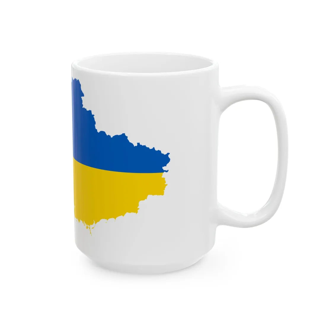 Flag map of Ukraine without Crimea 2014-2022 (Ukraine) White Coffee Mug - Go Mug Yourself