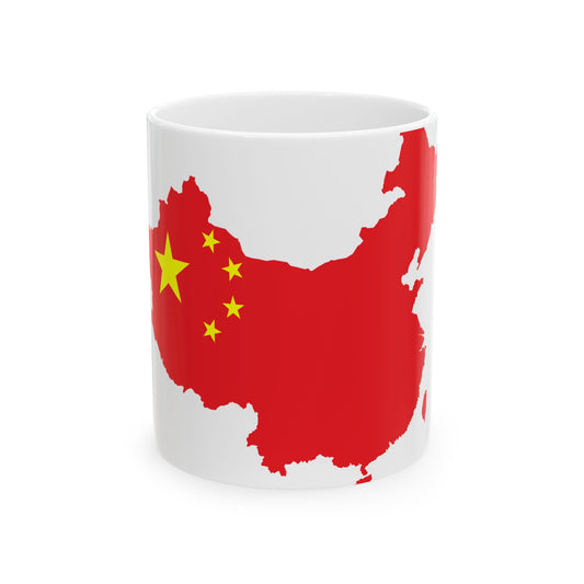 Flag map of Unified China Peoples Republic of China (China) White Coffee Mug-11oz-Go Mug Yourself