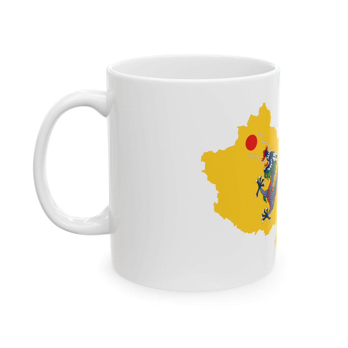 Flag map of Unified China Qing dynasty (China) White Coffee Mug-Go Mug Yourself