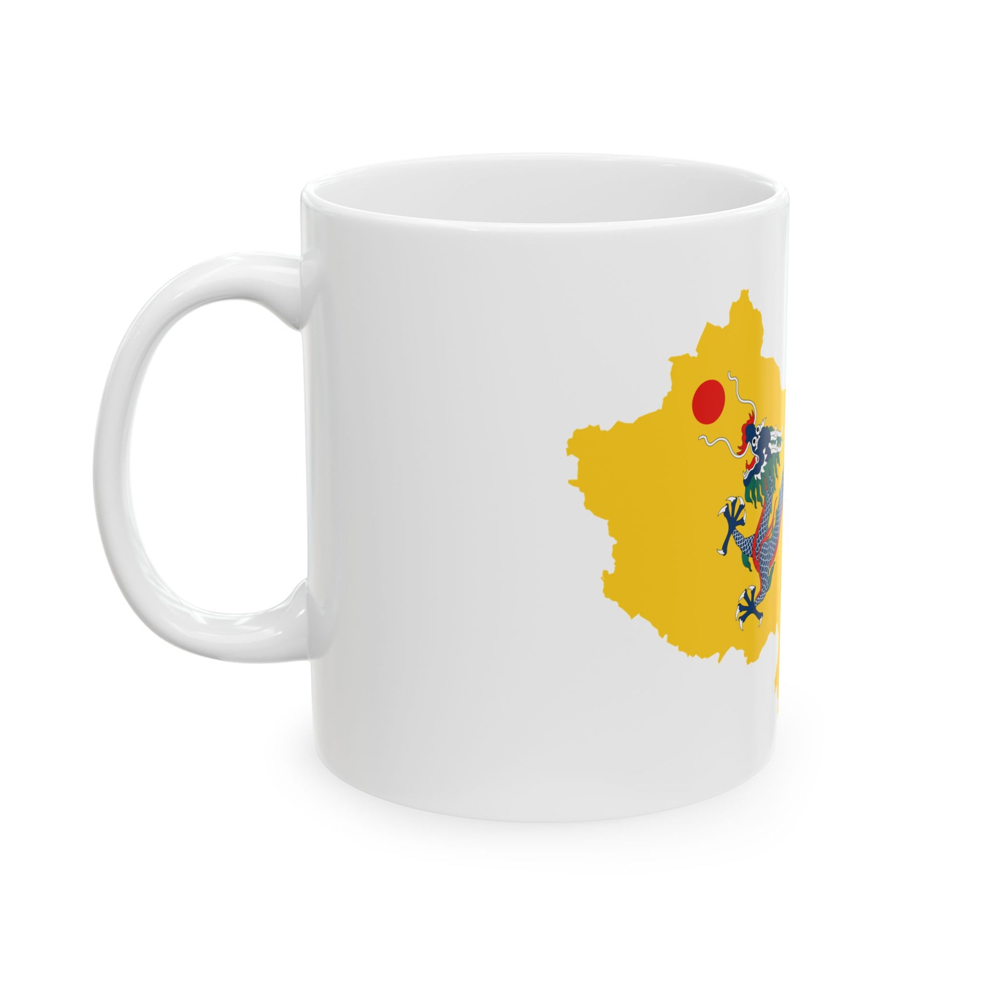 Flag map of Unified China Qing dynasty (China) White Coffee Mug-Go Mug Yourself