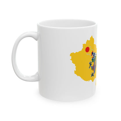 Flag map of Unified China Qing dynasty (China) White Coffee Mug-Go Mug Yourself