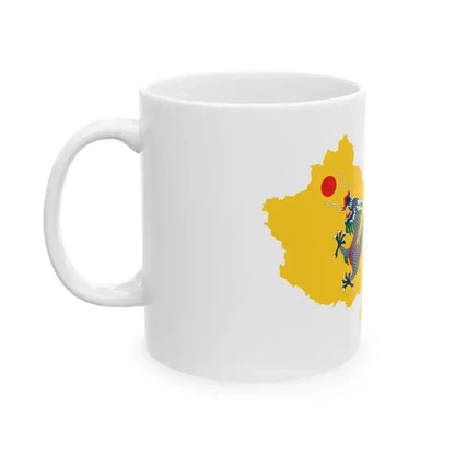 Flag map of Unified China Qing dynasty (China) White Coffee Mug - Go Mug Yourself