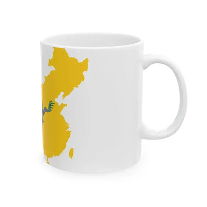 Flag map of Unified China Qing dynasty (China) White Coffee Mug - Go Mug Yourself