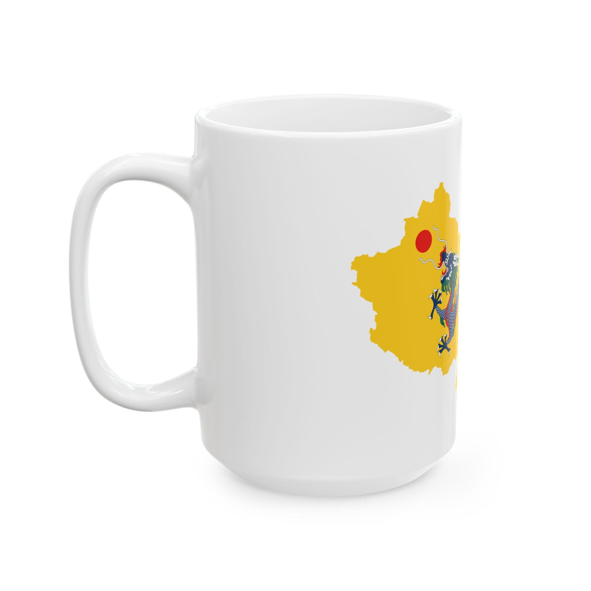 Flag map of Unified China Qing dynasty (China) White Coffee Mug-Go Mug Yourself