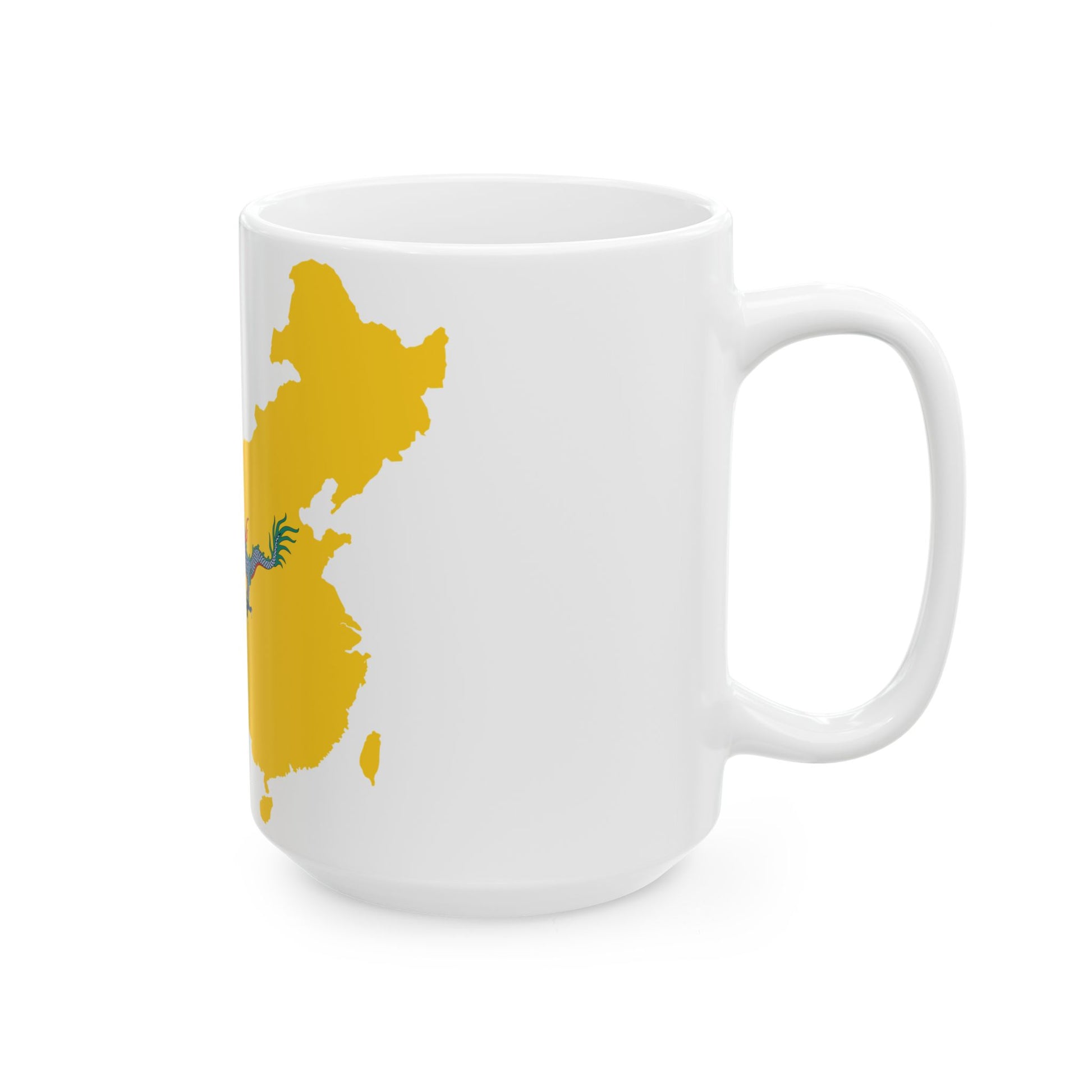 Flag map of Unified China Qing dynasty (China) White Coffee Mug-Go Mug Yourself