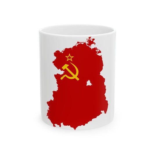 Flag map of USSR-East Germany (Germany) White Coffee Mug-11oz-Go Mug Yourself