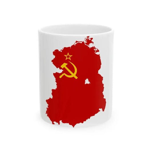 Flag map of USSR-East Germany (Germany) White Coffee Mug 11oz - Go Mug Yourself