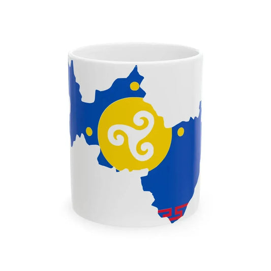 Flag-map of Ust-Orda Buryat Autonomous Okrug (Russia) White Coffee Mug 11oz - Go Mug Yourself