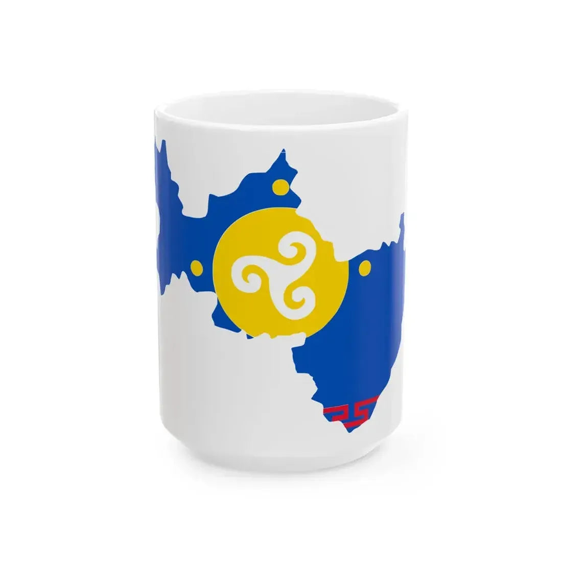 Flag-map of Ust-Orda Buryat Autonomous Okrug (Russia) White Coffee Mug 15oz - Go Mug Yourself