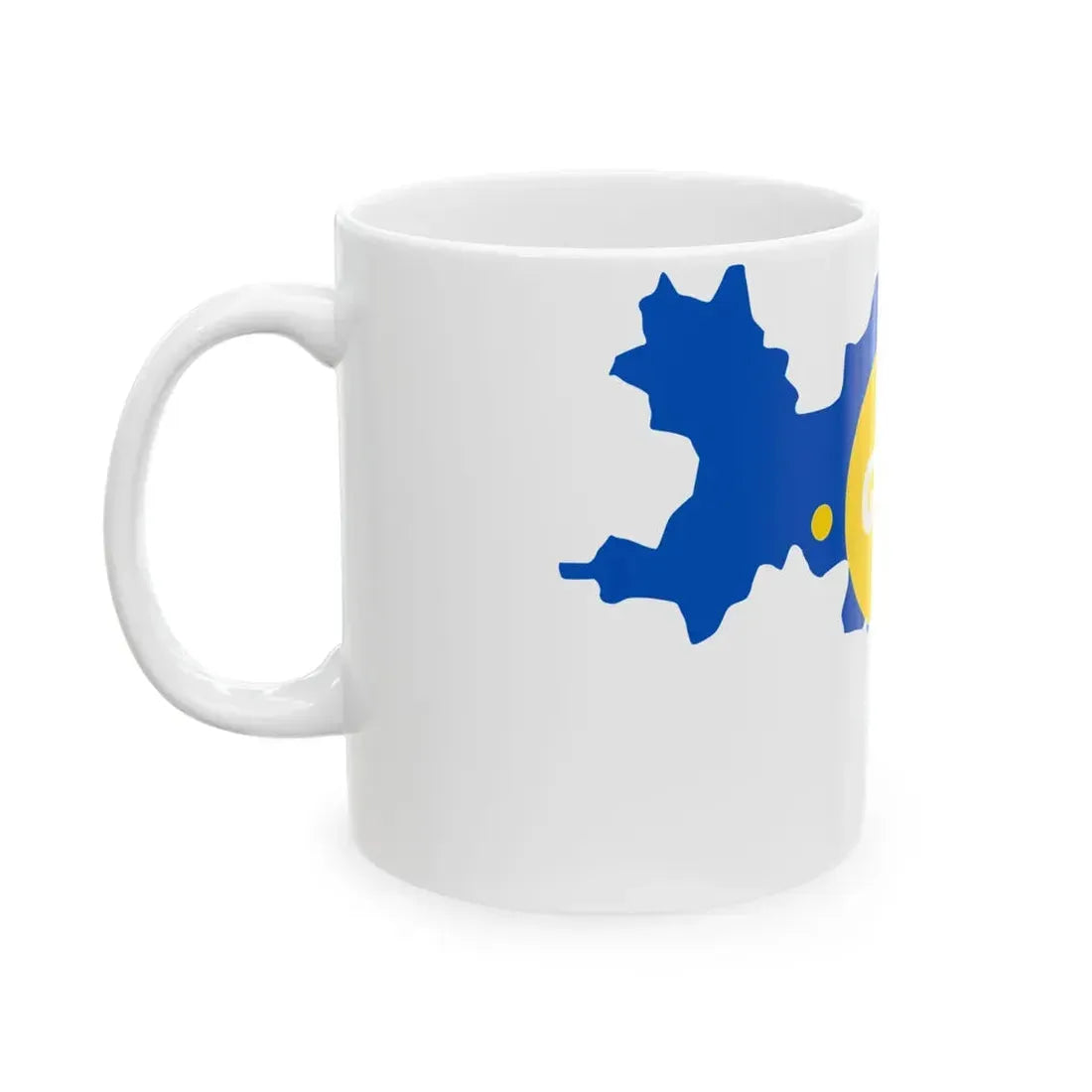 Flag-map of Ust-Orda Buryat Autonomous Okrug (Russia) White Coffee Mug - Go Mug Yourself