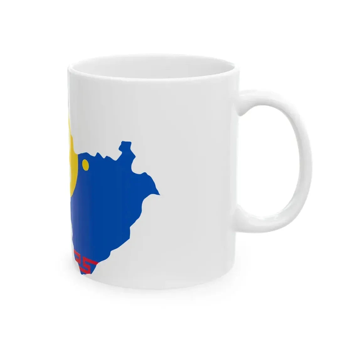 Flag-map of Ust-Orda Buryat Autonomous Okrug (Russia) White Coffee Mug - Go Mug Yourself