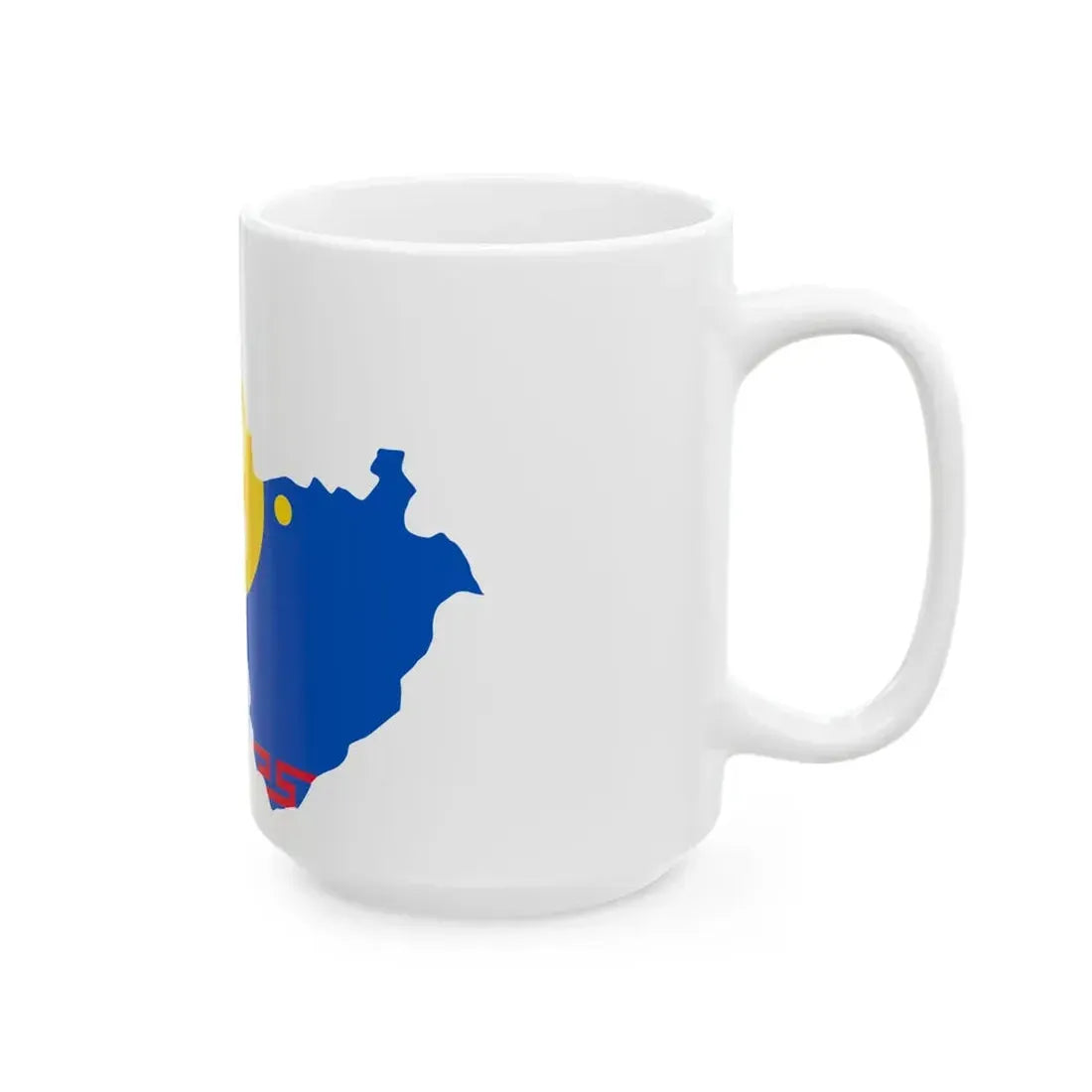 Flag-map of Ust-Orda Buryat Autonomous Okrug (Russia) White Coffee Mug - Go Mug Yourself