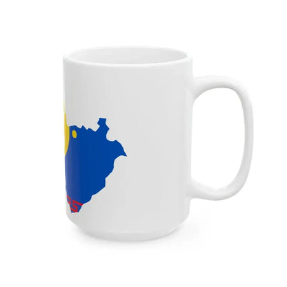 Flag-map of Ust-Orda Buryat Autonomous Okrug (Russia) White Coffee Mug - Go Mug Yourself