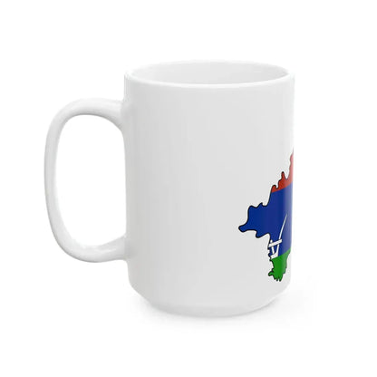 Flag-map of Usti nad Labem Region (Czech Republic) White Coffee Mug - Go Mug Yourself