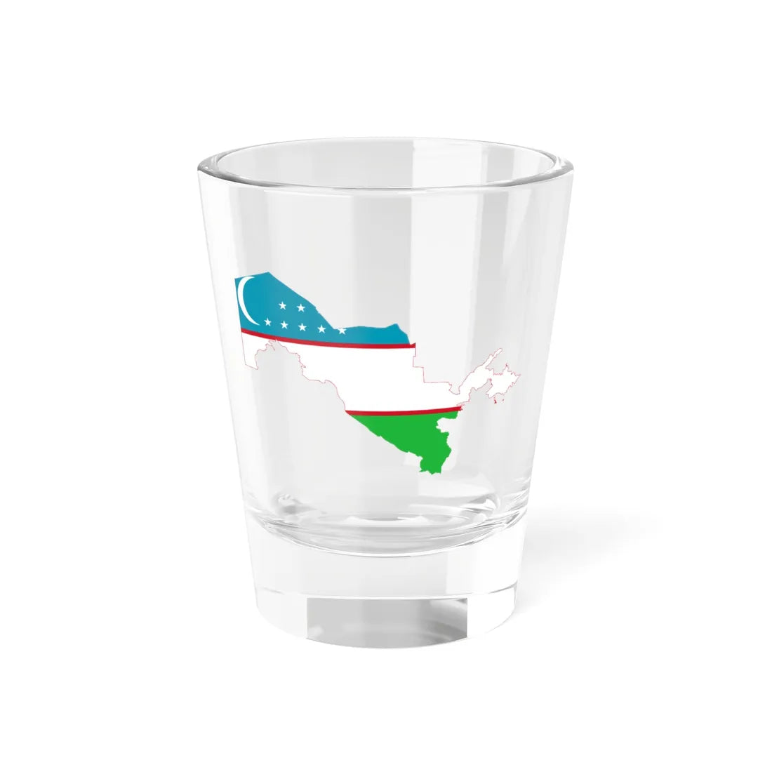 Flag-map of Uzbekistan (Uzbekistan) Shot Glass 1.5oz 1.5oz - Go Mug Yourself
