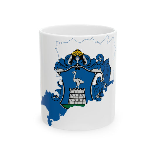 Flag-map of Vas County (Hungary) White Coffee Mug-11oz-Go Mug Yourself