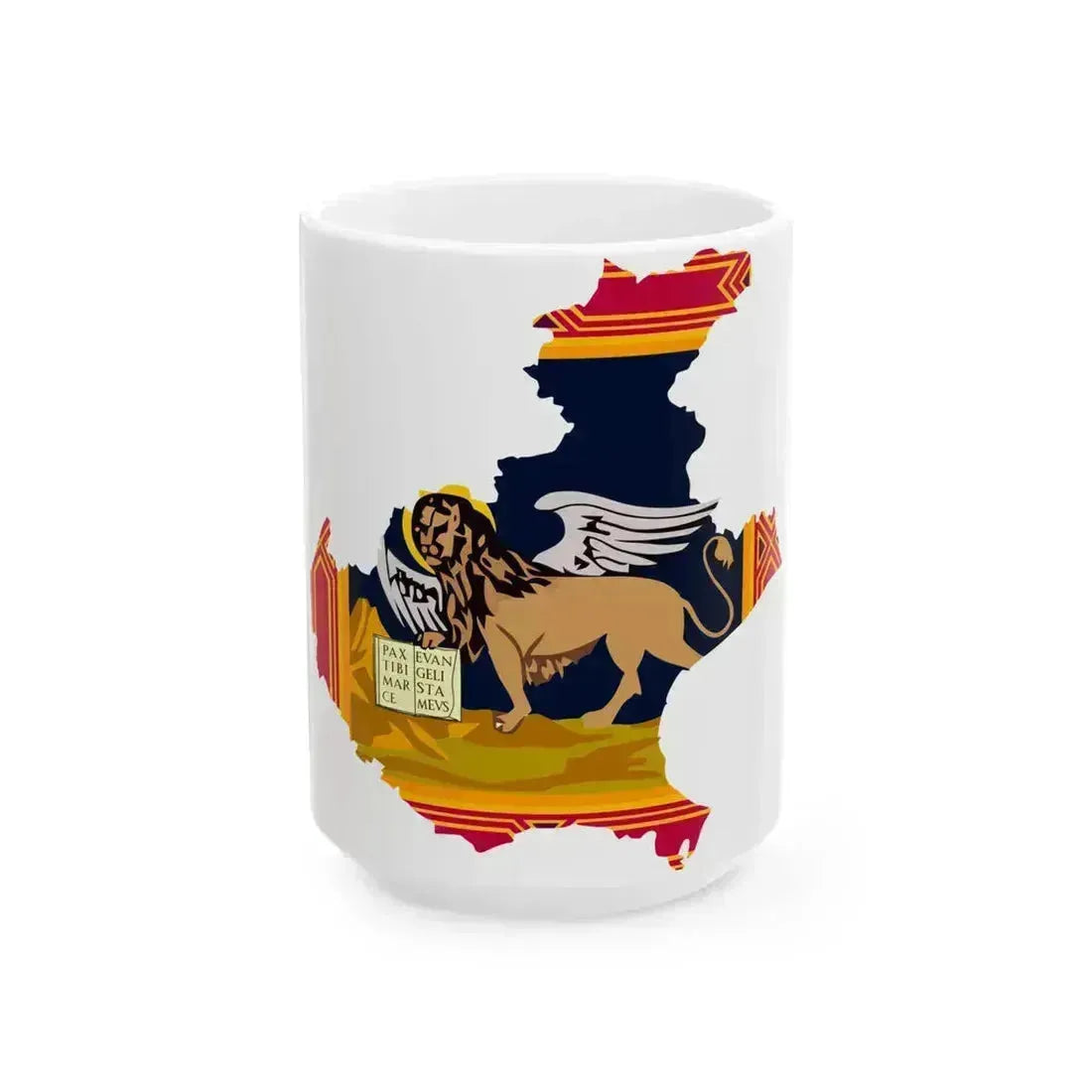 Flag-map of Veneto (Italy) White Coffee Mug 15oz - Go Mug Yourself