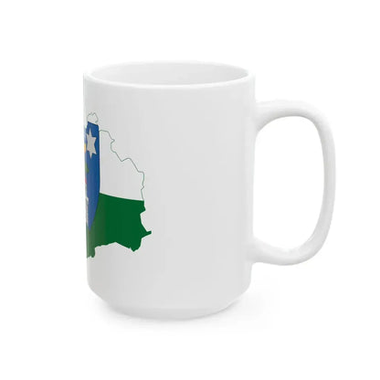 Flag-map of Veszprem County (Hungary) White Coffee Mug - Go Mug Yourself