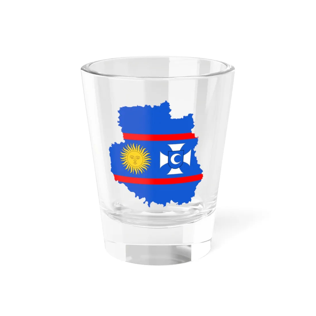 Flag-map of Vinnytsia Oblast (Ukraine) Shot Glass 1.5oz 1.5oz - Go Mug Yourself