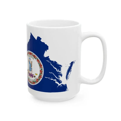 Flag-map of Virginia (United States) White Coffee Mug - Go Mug Yourself