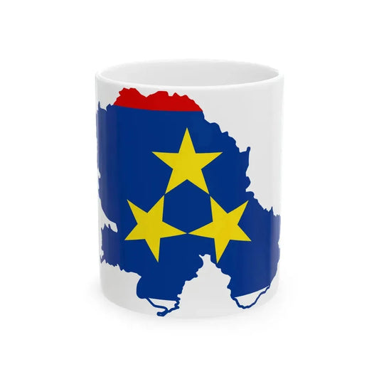 Flag-map of Vojvodina (Serbia) White Coffee Mug 11oz - Go Mug Yourself