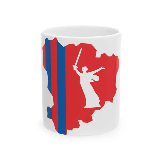 Flag-map of Volgograd Oblast (Russia) White Coffee Mug 11oz - Go Mug Yourself