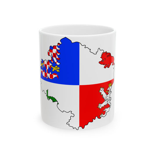 Flag-map of Vysocina Region (Czech Republic) White Coffee Mug-11oz-Go Mug Yourself