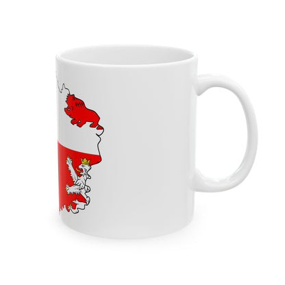 Flag-map of Vysocina Region (Czech Republic) White Coffee Mug-Go Mug Yourself