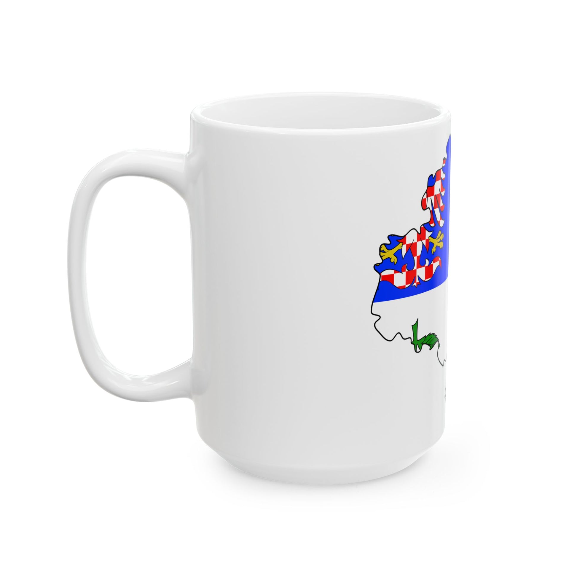 Flag-map of Vysocina Region (Czech Republic) White Coffee Mug-Go Mug Yourself