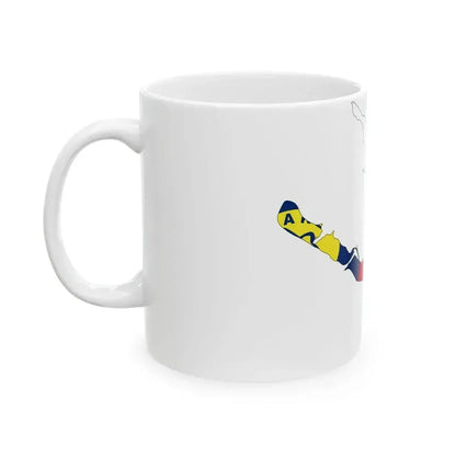 Flag map of Wake Island (United States) White Coffee Mug - Go Mug Yourself
