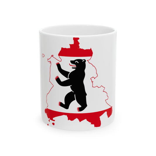 Flag map of West Berlin 1949-1990 (Germany) White Coffee Mug-11oz-Go Mug Yourself