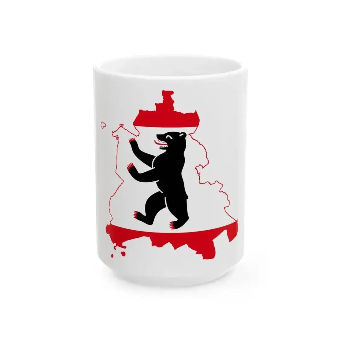 Flag map of West Berlin 1949-1990 (Germany) White Coffee Mug 15oz - Go Mug Yourself