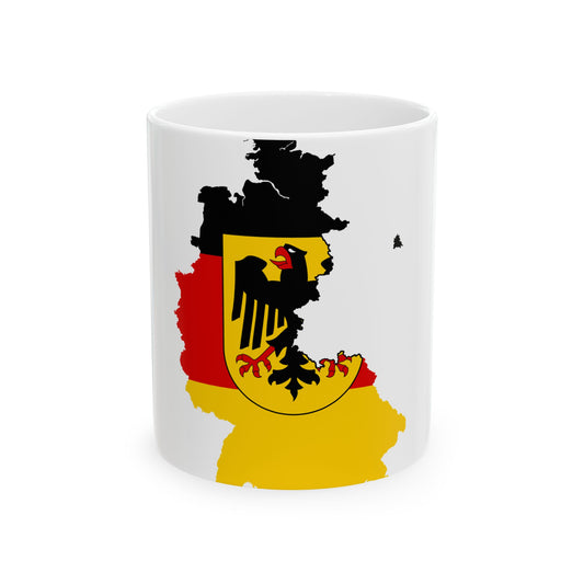 Flag map of West Germany 1949-1990 (Germany) White Coffee Mug-11oz-Go Mug Yourself