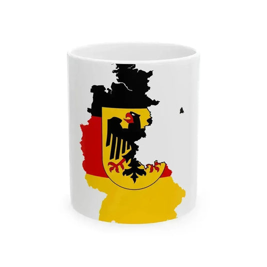 Flag map of West Germany 1949-1990 (Germany) White Coffee Mug 11oz - Go Mug Yourself