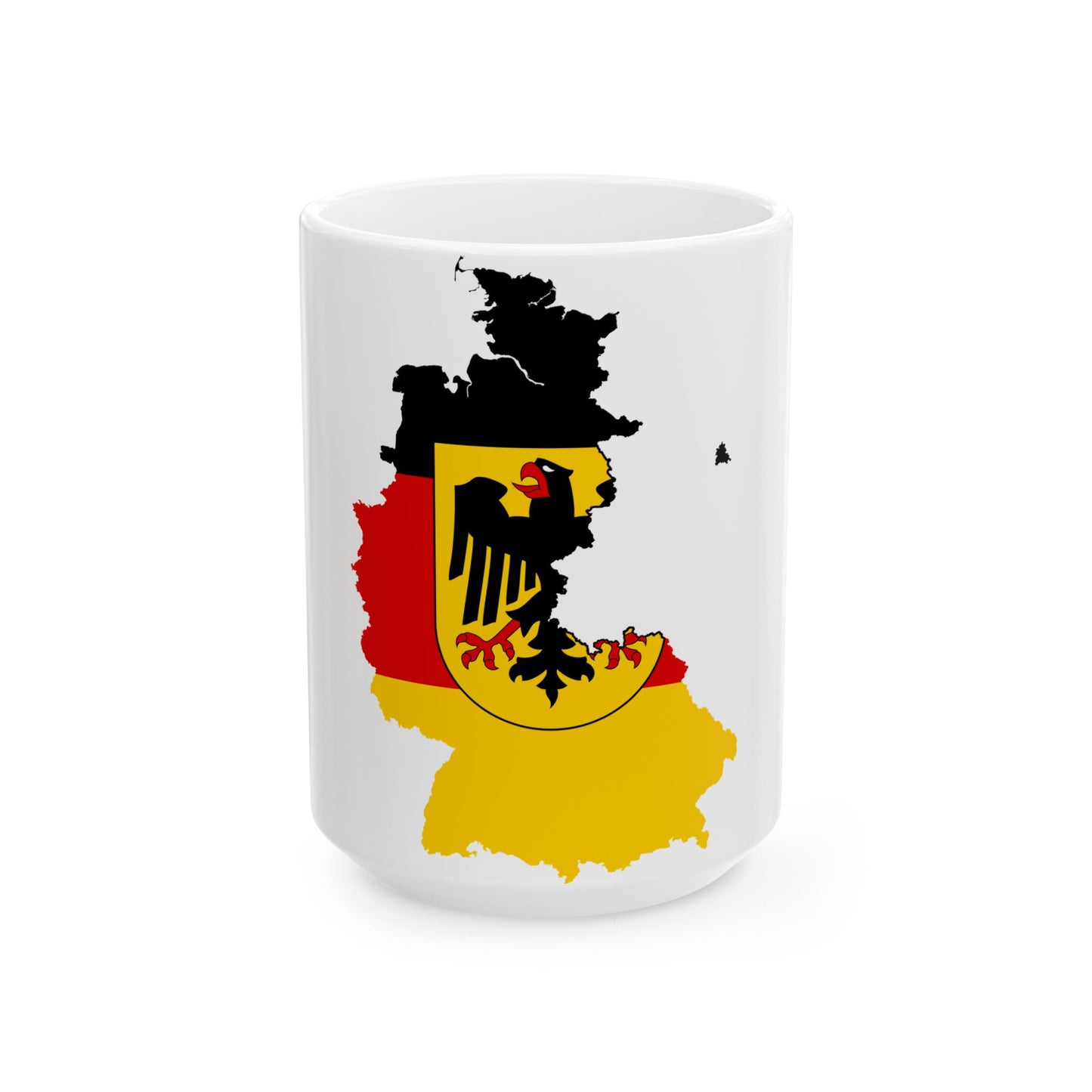 Flag map of West Germany 1949-1990 (Germany) White Coffee Mug-15oz-Go Mug Yourself