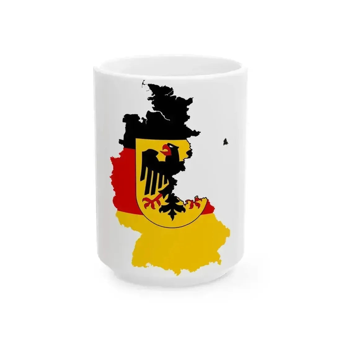 Flag map of West Germany 1949-1990 (Germany) White Coffee Mug 15oz - Go Mug Yourself